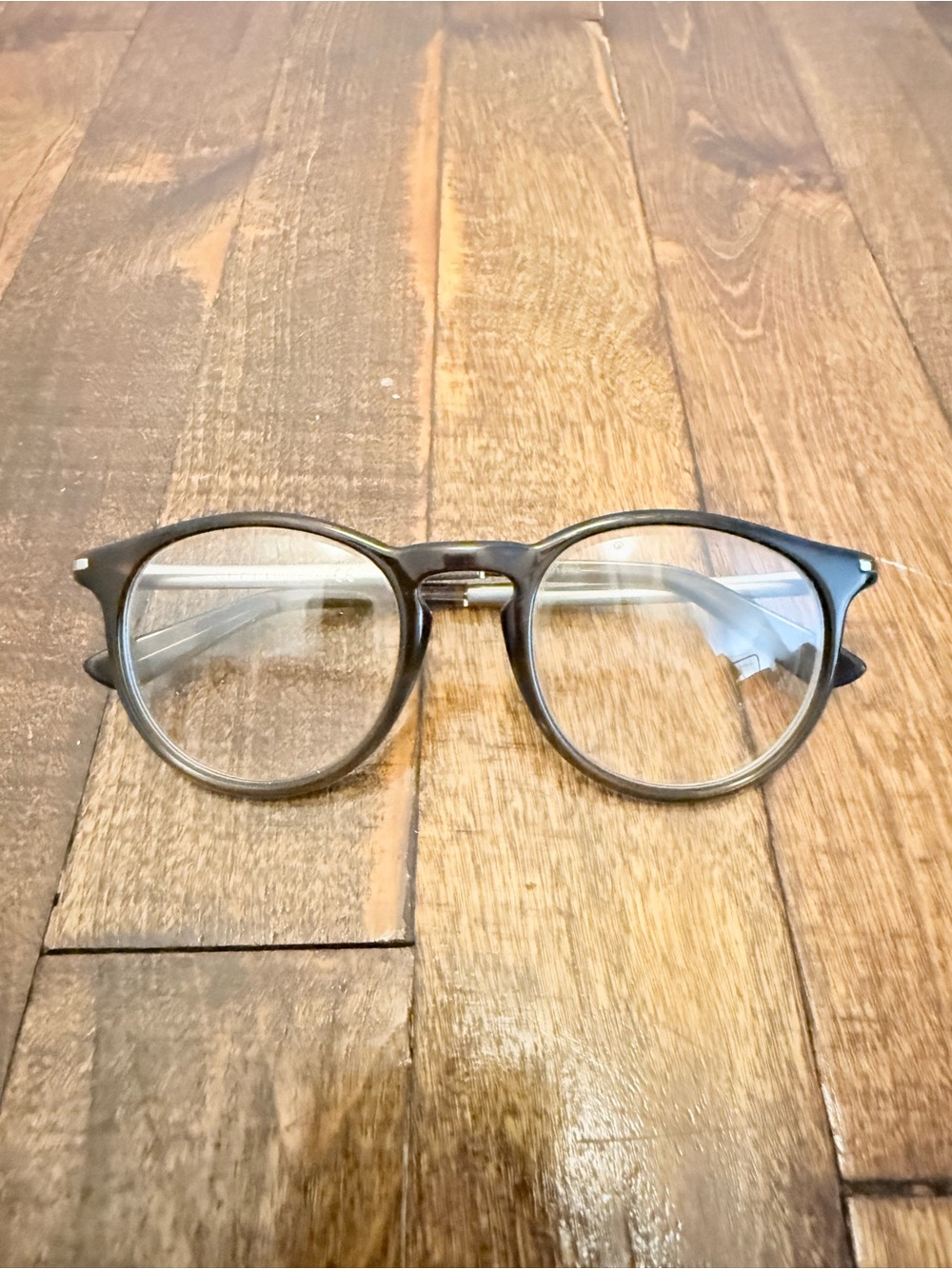 Gucci Classic Round Frame Eyeglasses in Dark Brown